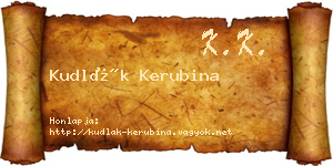 Kudlák Kerubina névjegykártya